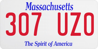 MA license plate 307UZ0