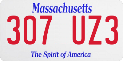 MA license plate 307UZ3