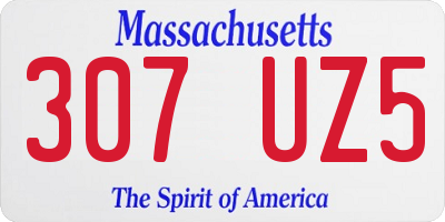 MA license plate 307UZ5