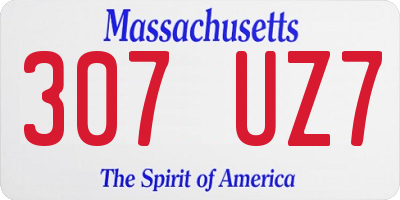 MA license plate 307UZ7