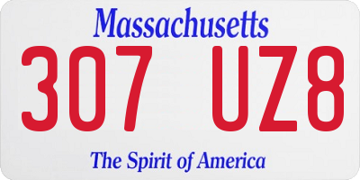 MA license plate 307UZ8