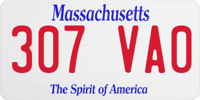 MA license plate 307VA0