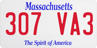 MA license plate 307VA3