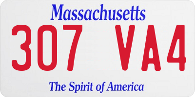 MA license plate 307VA4