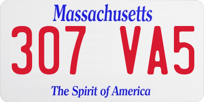 MA license plate 307VA5