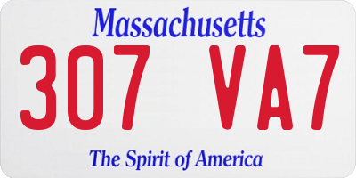 MA license plate 307VA7