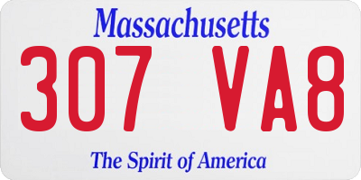 MA license plate 307VA8