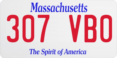 MA license plate 307VB0
