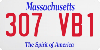 MA license plate 307VB1