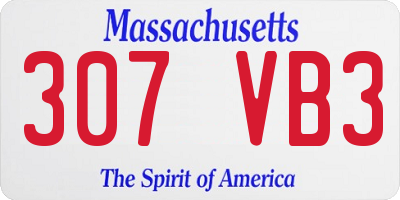 MA license plate 307VB3