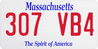 MA license plate 307VB4