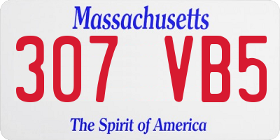 MA license plate 307VB5