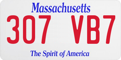MA license plate 307VB7