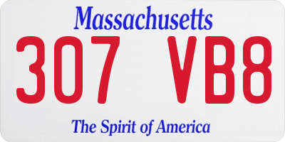 MA license plate 307VB8