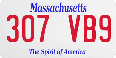 MA license plate 307VB9