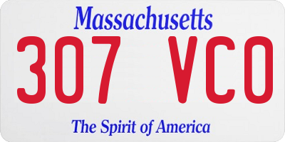 MA license plate 307VC0