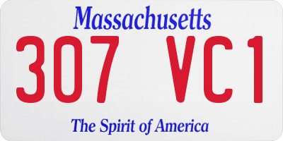 MA license plate 307VC1