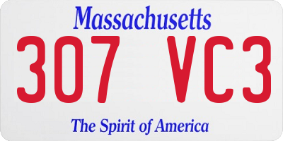 MA license plate 307VC3