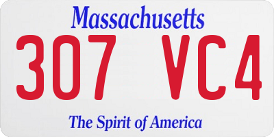 MA license plate 307VC4