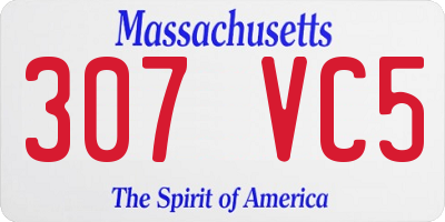 MA license plate 307VC5
