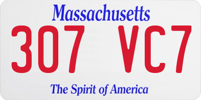 MA license plate 307VC7
