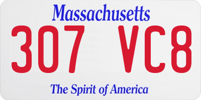 MA license plate 307VC8