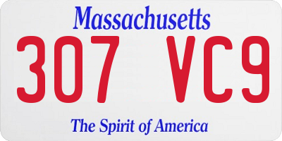 MA license plate 307VC9