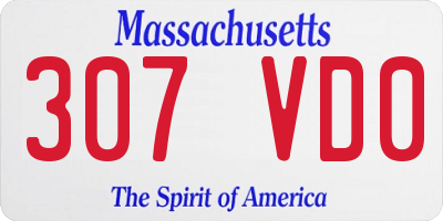 MA license plate 307VD0