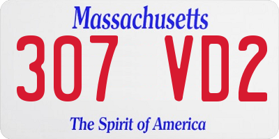 MA license plate 307VD2
