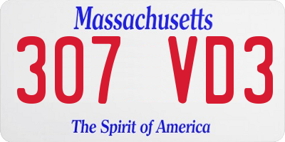 MA license plate 307VD3