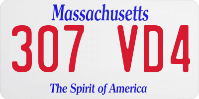 MA license plate 307VD4