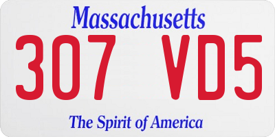 MA license plate 307VD5