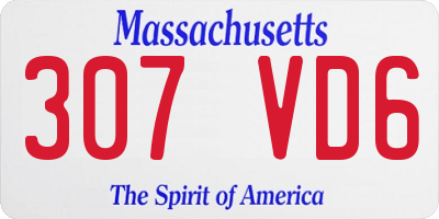 MA license plate 307VD6