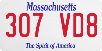 MA license plate 307VD8