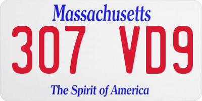 MA license plate 307VD9