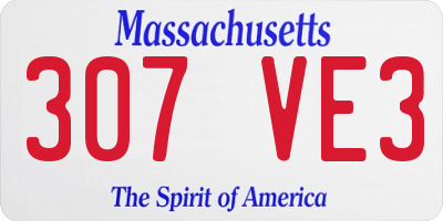 MA license plate 307VE3