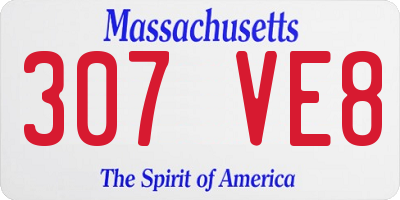 MA license plate 307VE8