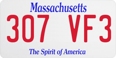 MA license plate 307VF3