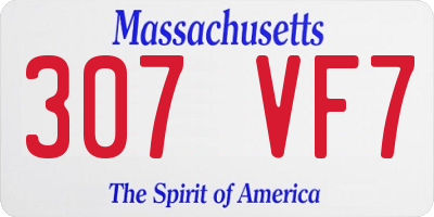 MA license plate 307VF7