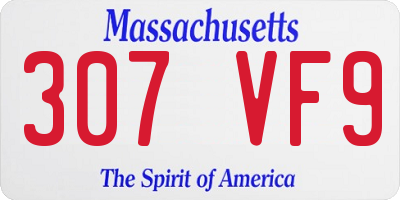 MA license plate 307VF9