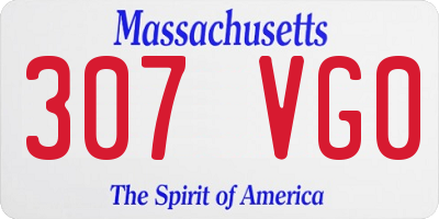 MA license plate 307VG0