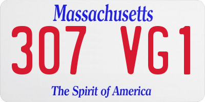 MA license plate 307VG1