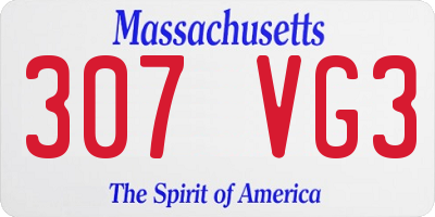 MA license plate 307VG3