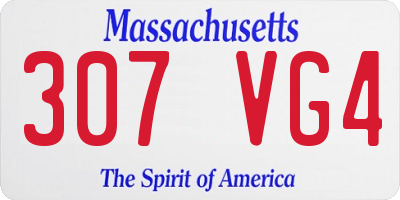 MA license plate 307VG4