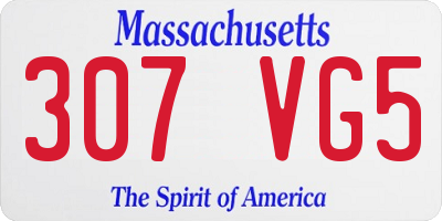 MA license plate 307VG5
