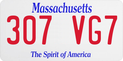 MA license plate 307VG7