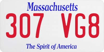 MA license plate 307VG8