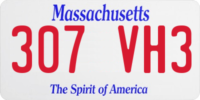 MA license plate 307VH3