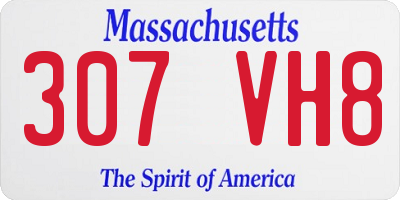 MA license plate 307VH8