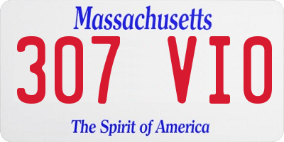 MA license plate 307VI0